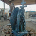 western life size bronze angel with cross statue for garden decoration